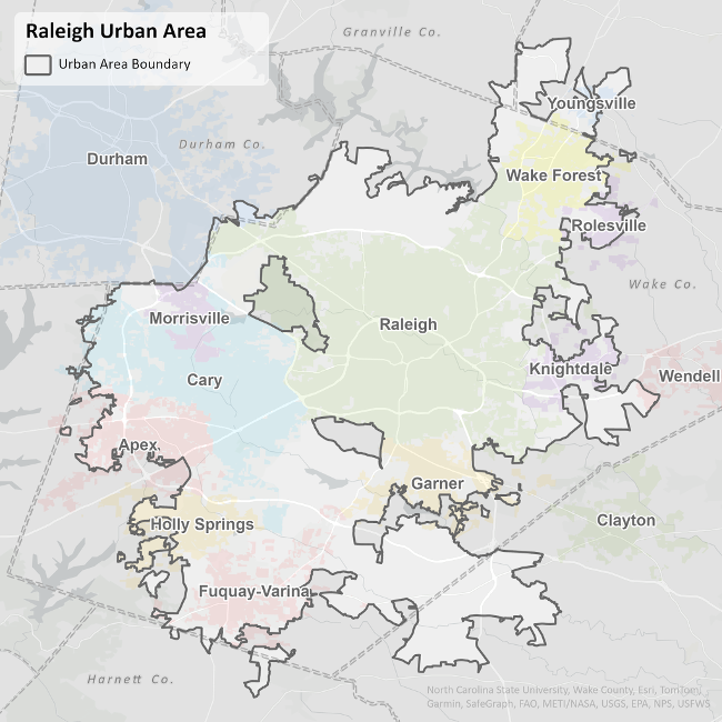 Raleigh Urban Area Map