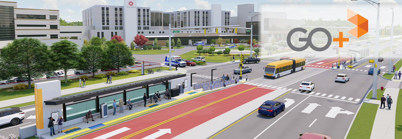 Bus Rapid Transit Rendering at Wake Med on New Bern Ave