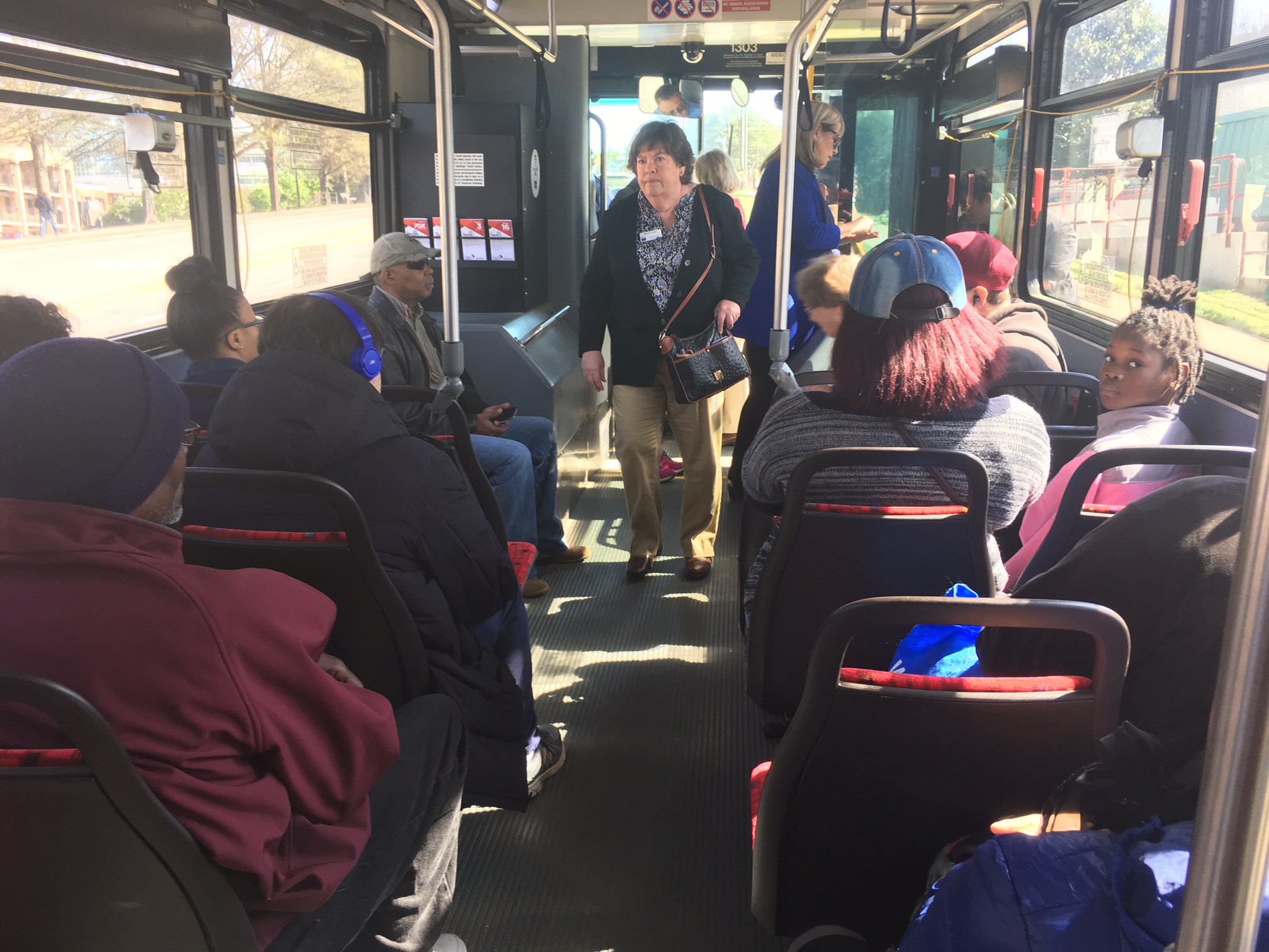 League of Women voters on bus