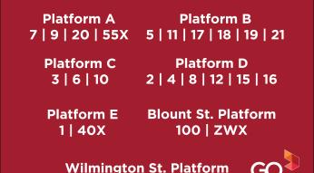 GoRaleigh Station Platform Assignments